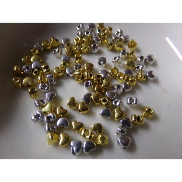 Mixed Tiny Heart Bead Spacers - Picture 1 of 2